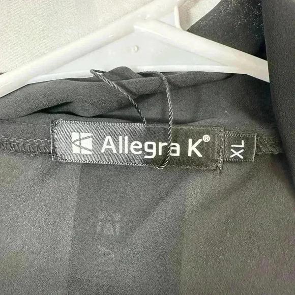 NWT - Allegra K Sheer Black Blouse w/gold button accents and bow (Size XL) - Picture 12 of 12